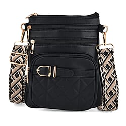 Webbing Strap Sling Phone Bag - Brown