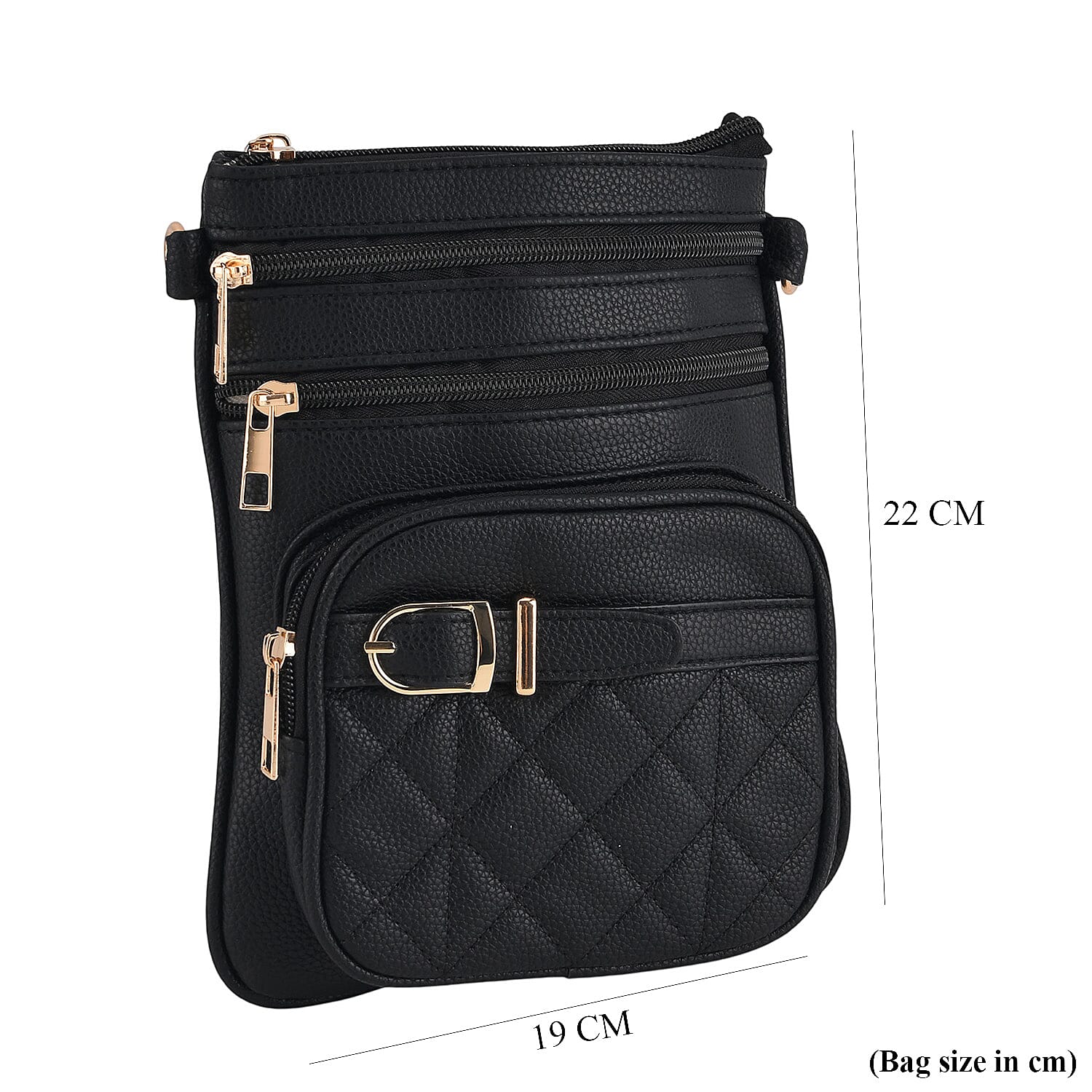 Webbing Strap Sling Phone Bag - Black