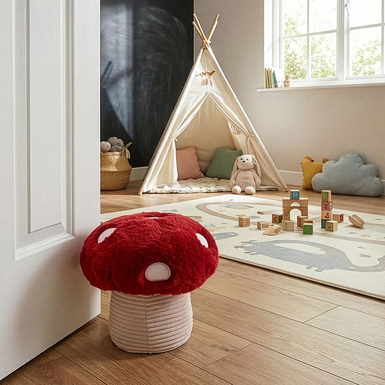 Toadstool Decorative Weighted Door Stop (23 cm) - Red