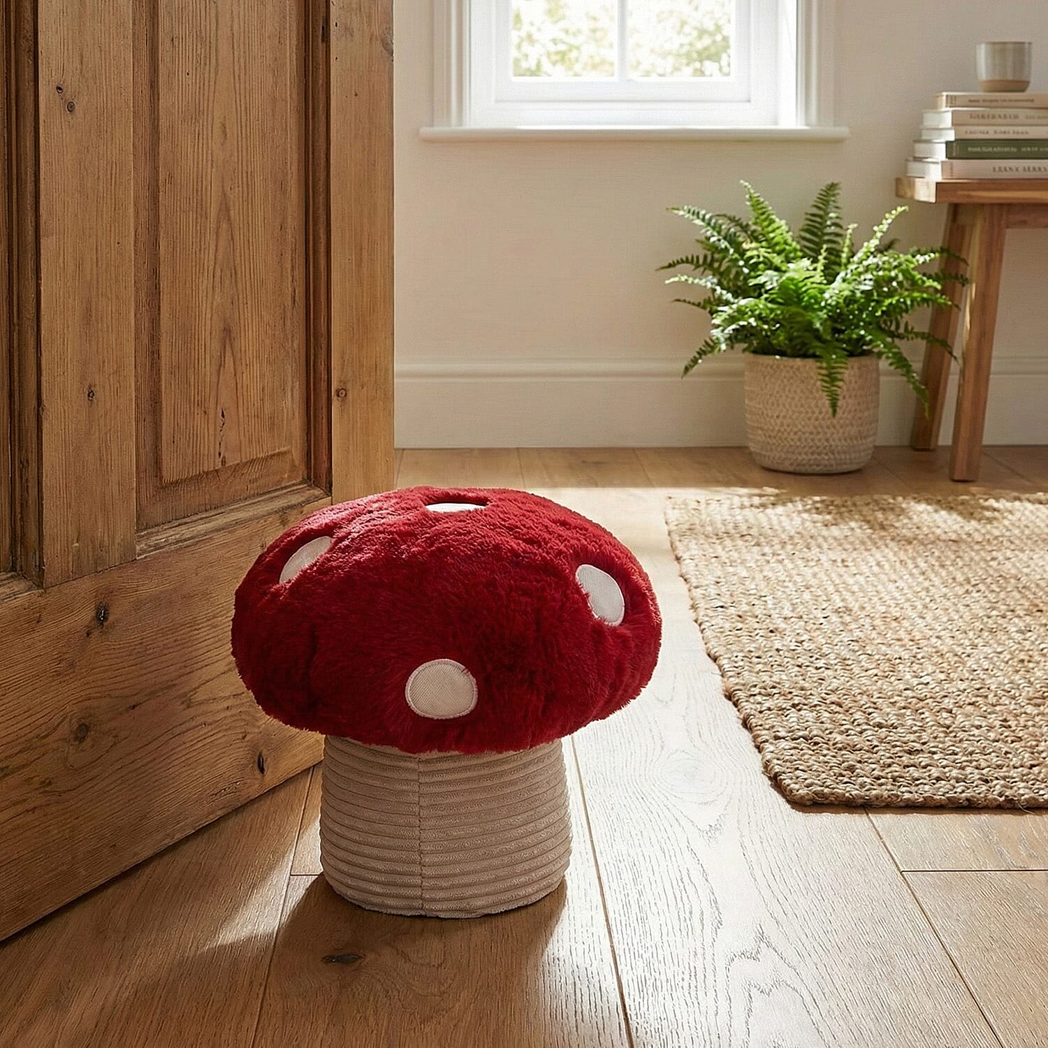 Toadstool Decorative Weighted Door Stop (23 cm) - Red