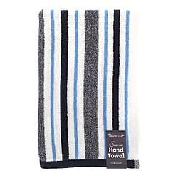 Sienna Stripe Cotton Rich Hand Towel (50 x 80cm) - White & Blue