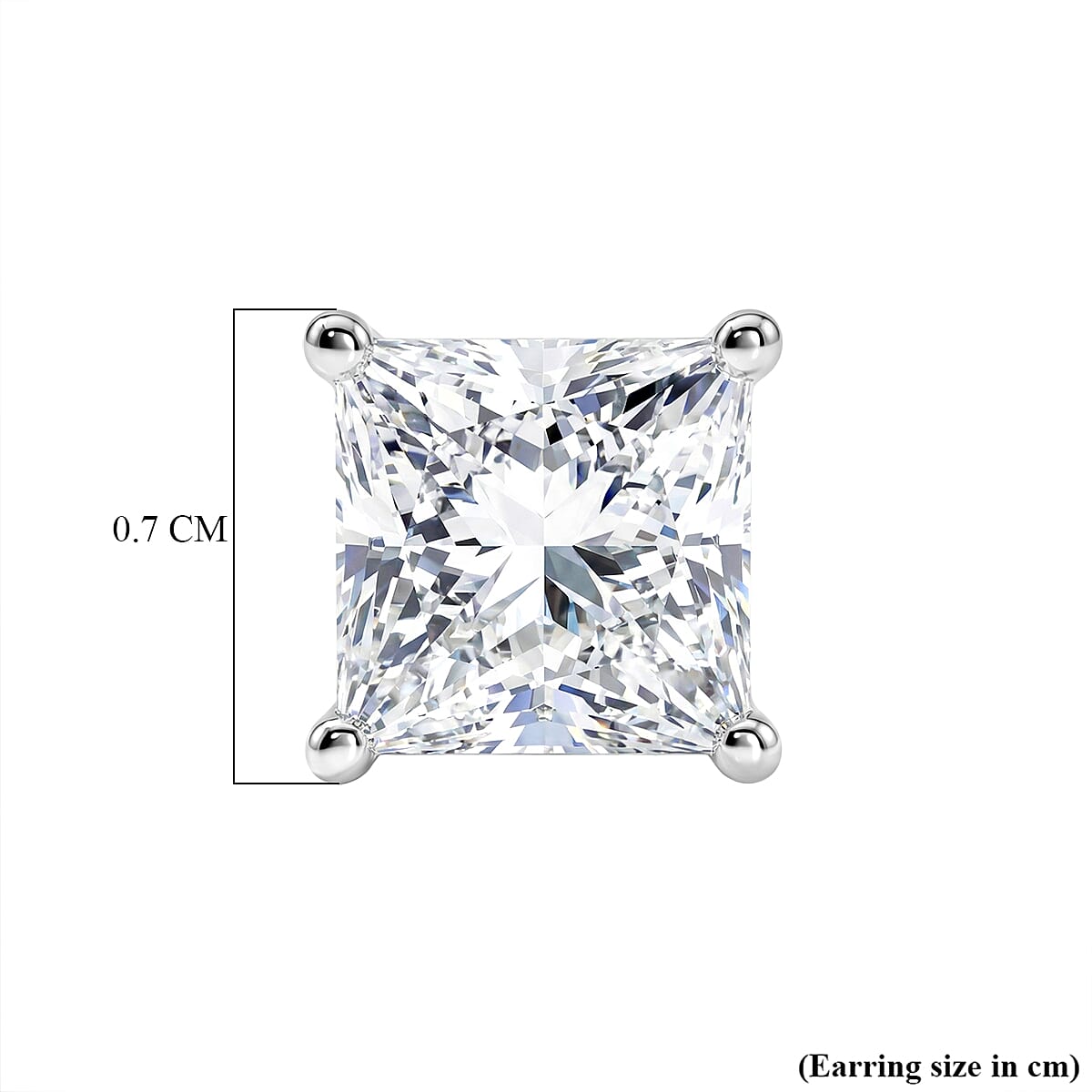 Luxuriant 9K White Gold SGL Certified VS-E-F Lab Grown Diamond Solitaire Stud Push Post Earring 2.07 Ct.