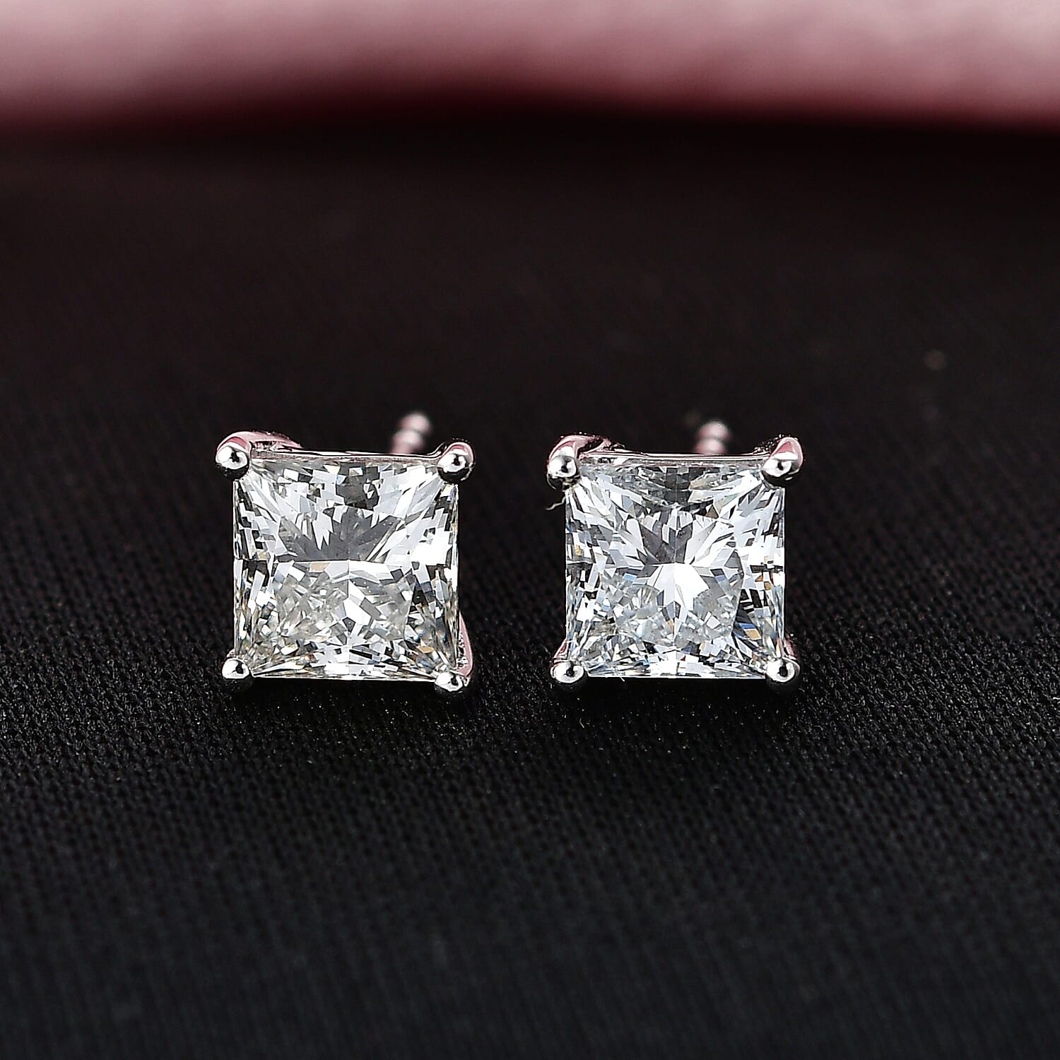 Luxuriant 9K White Gold SGL Certified VS-E-F Lab Grown Diamond  Solitaire Stud Push Post Earring 2.07 Ct.