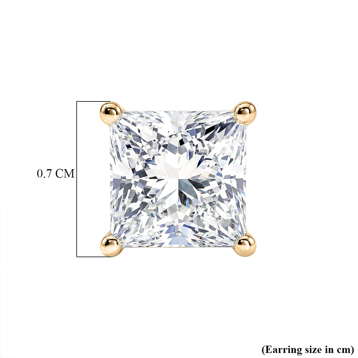 Luxuriant 9K Yellow Gold SGL Certified VS-E-F Lab Grown Diamond Solitaire Stud Push Post Earring 2.08 Ct.