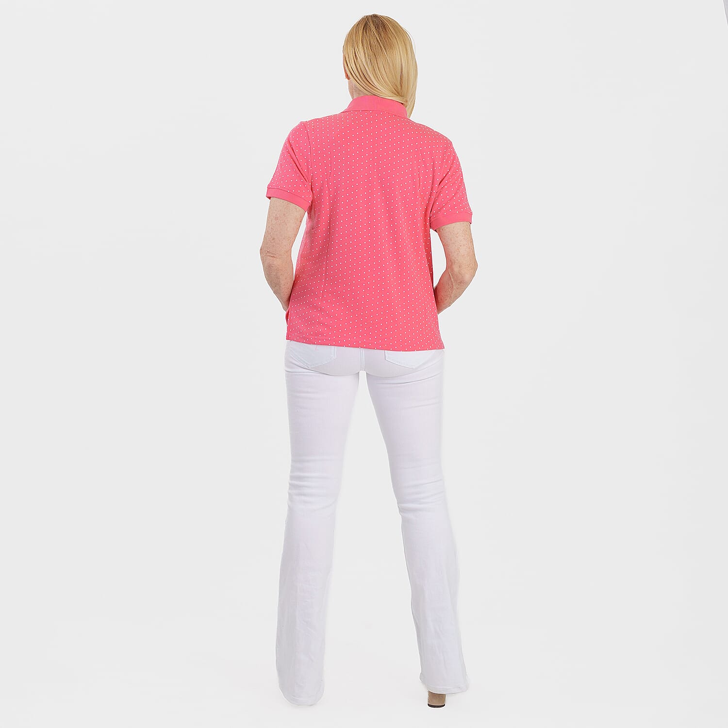Beaumonde Ladies Polo Collar Short Sleeve Jersey Tee (Size XL, 20-22) - Coral