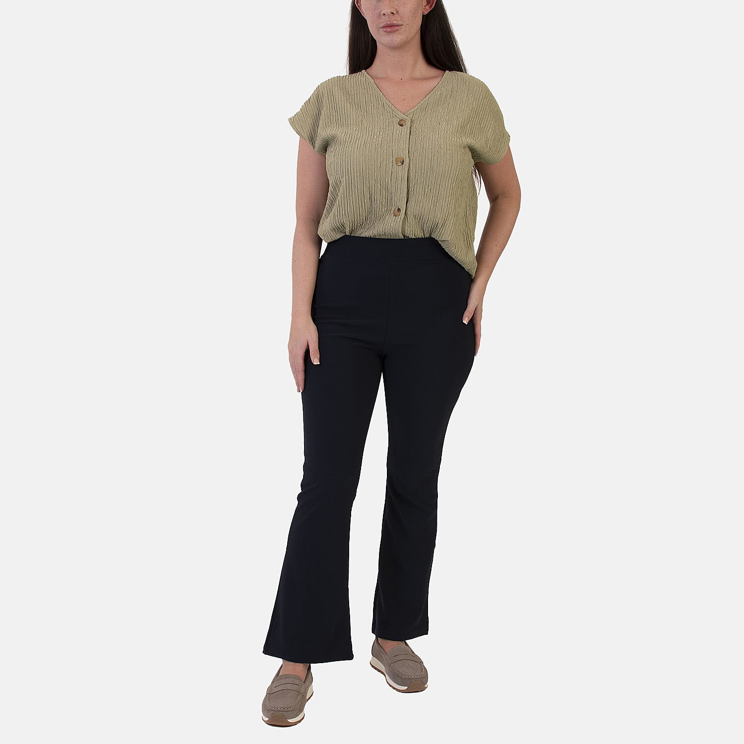 Sugar-Crisp-29-Inch-Bootleg-Flared-Pants-with-Elasticated-Waist-Size-1