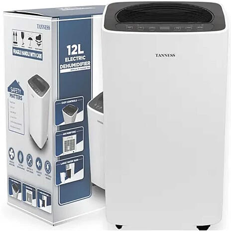 Powerful 12L Electric Dehumidifier With Smart Digital Humidity Control, Fast Laundry Drying Mode,24H Timer, Quiet Sleep Function And Continuous Drainage
