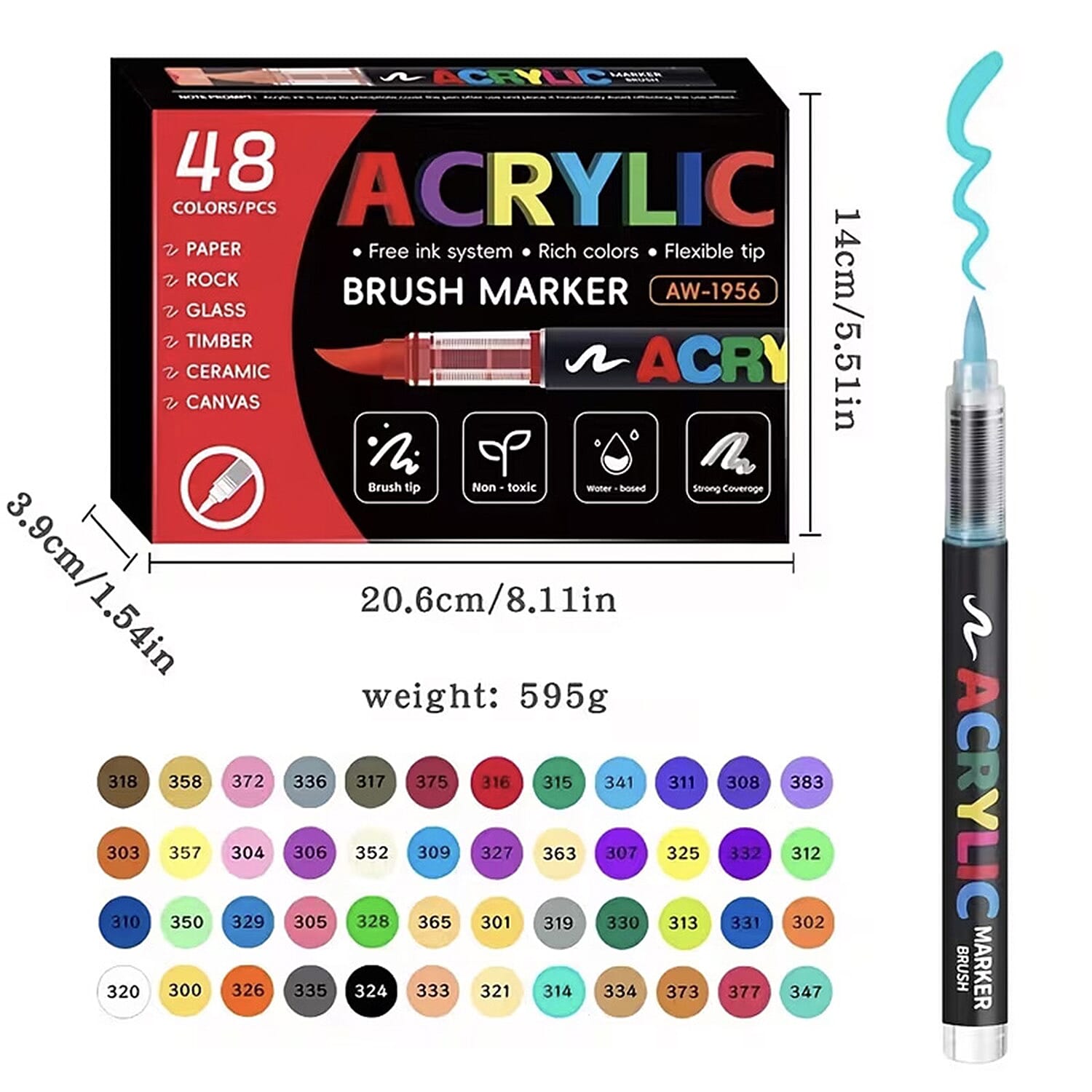 Pack of 48 Acralic Colour Set