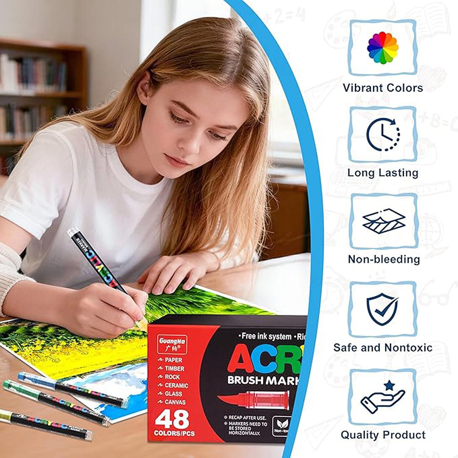Pack of 48 Acralic Colour Set