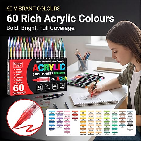 Pack of 60 Acrylic Colour Set