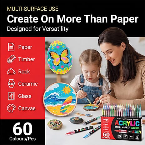 Pack of 60 Acrylic Colour Set