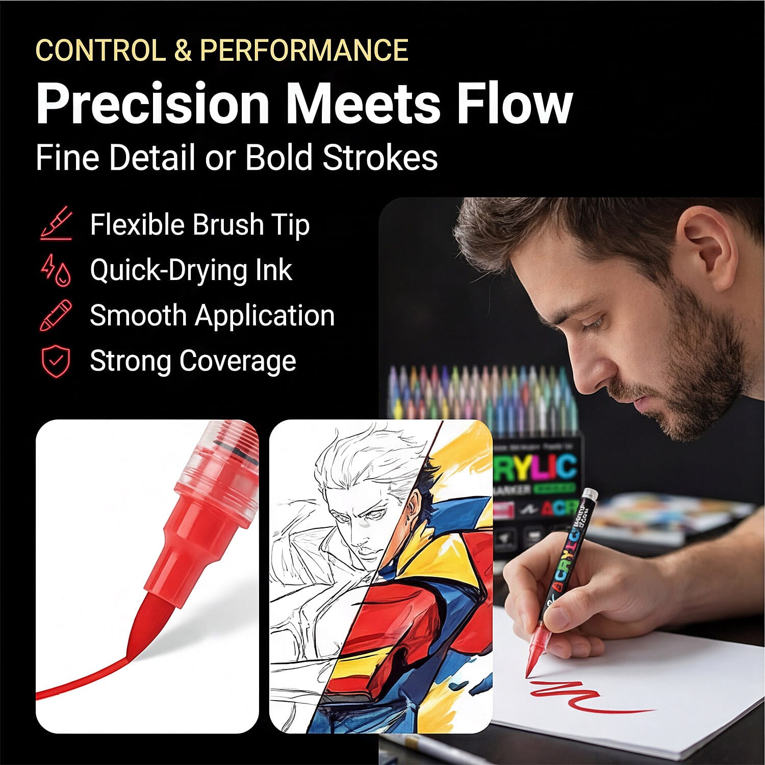 Pack of 60 Acrylic Colour Set