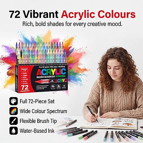 Pack of 72 Acrylic Colour Sticks