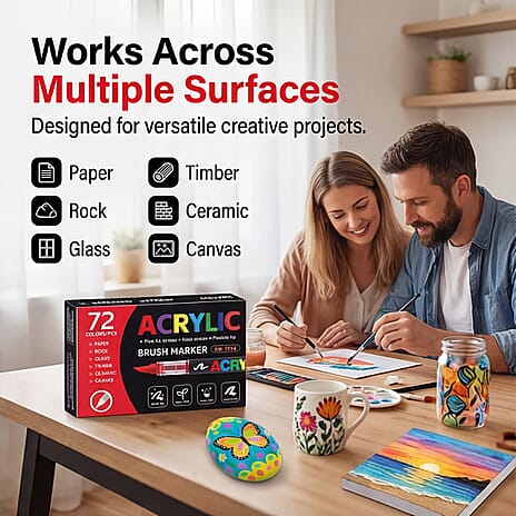 Pack of 72 Acrylic Colour Sticks