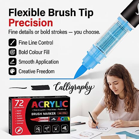 Pack of 72 Acrylic Colour Sticks