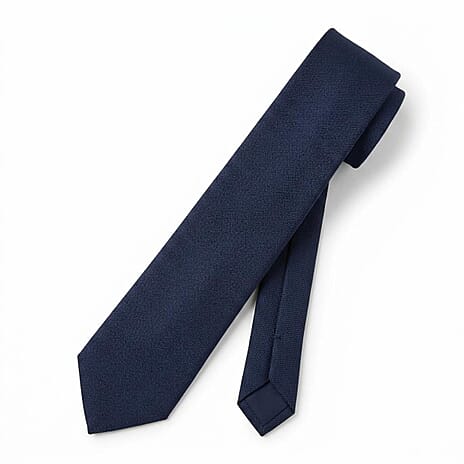 Swarovski Mens 100% Wool Tie with Clip (150 x 7cm) - Blue
