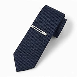Swarovski Mens 100% Wool Tie with Clip (150 x 7cm) - Grey