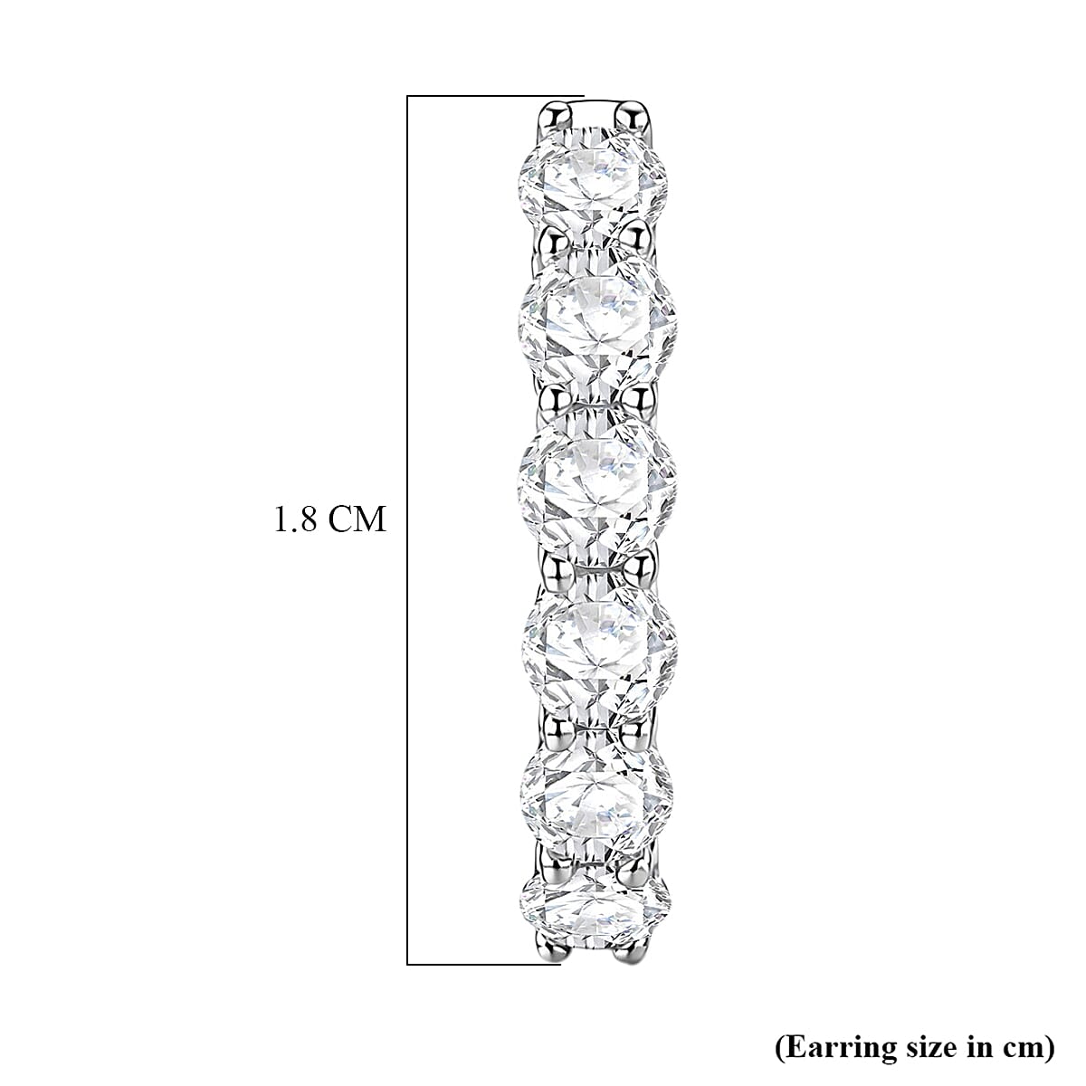 D'Joy GRA Certified Moissanite D-VVS1 Hoop Earring in Rhodium Overlay Sterling Silver 1.32 Ct.