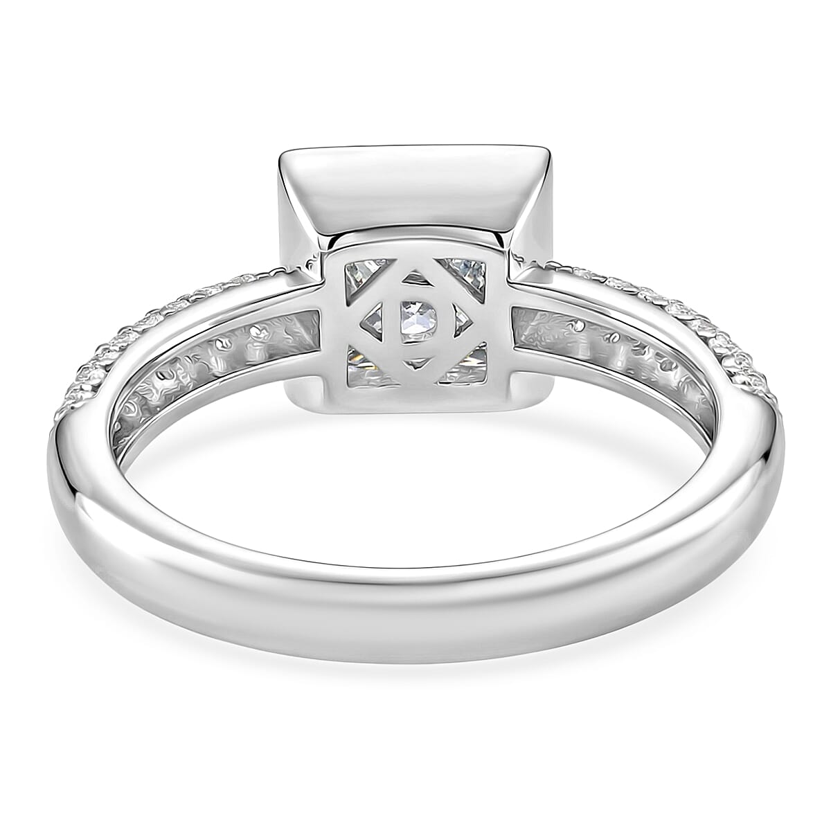 D'Joy Moissanite GRA Certified Solitaire Ring in Rhodium Overlay Sterling Silver 2.37 Ct.