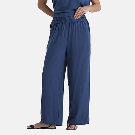 & Maisi Solid Jean and Pant-Trouser (Size - XL) - Navy Blue & Navy Blue
