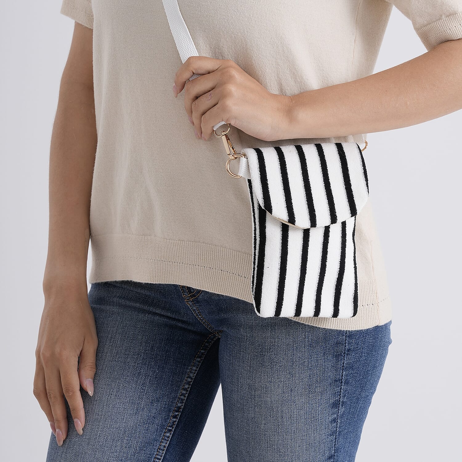 Crossbody Bag (Size - One Size) - White Black