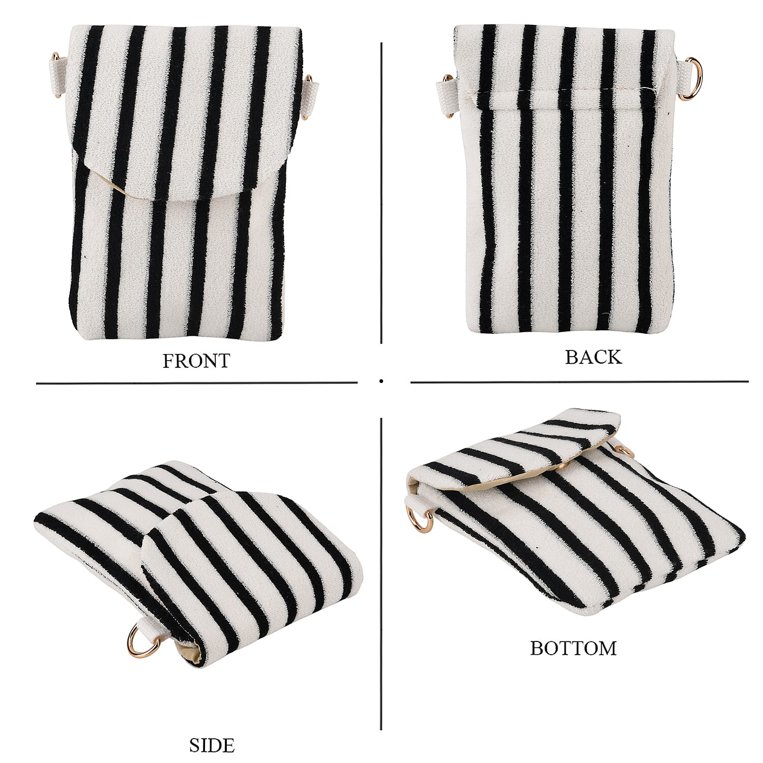 Crossbody Bag (Size - One Size) - White Black