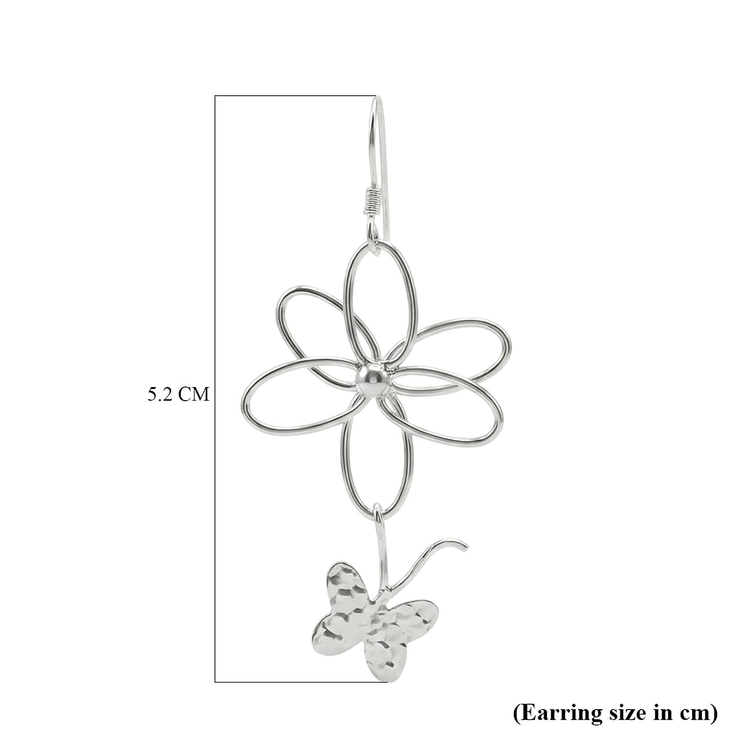 Close Out Deal - Sterling Silver Butterfly Dangling Earring with Hook