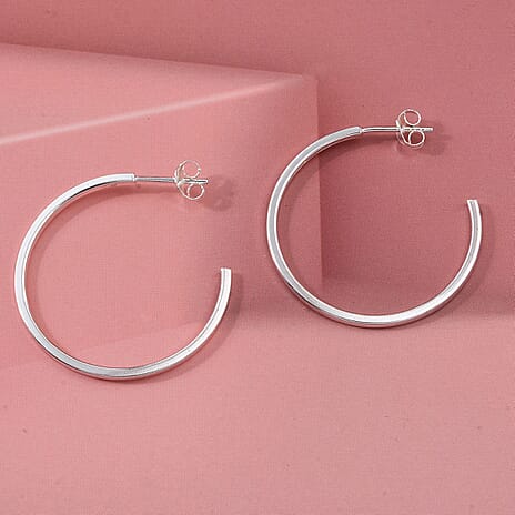 Close Out Deal - Sterling Silver Push Post Hoop Earring