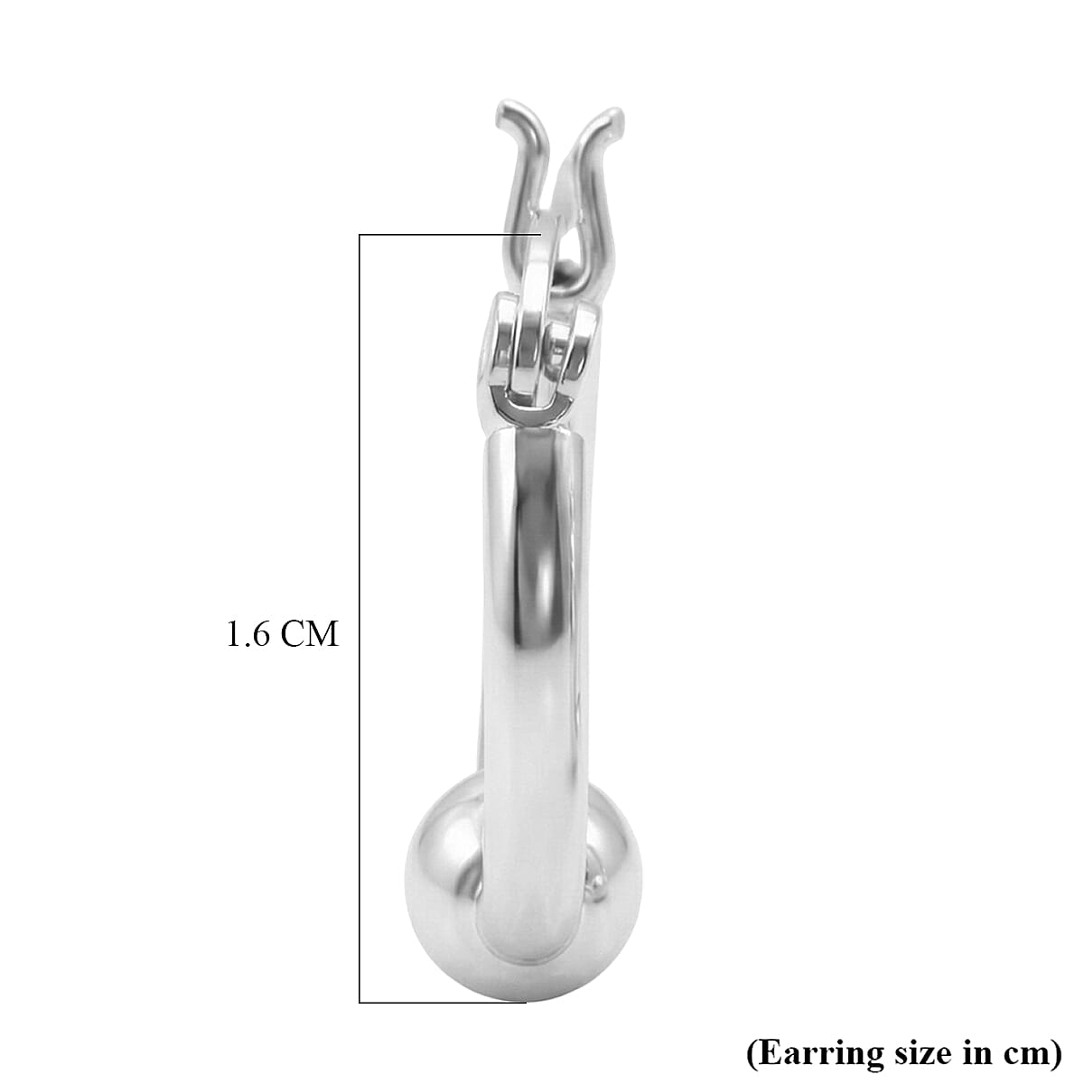 Close Out Deal - Sterling Silver Ball End Hoop Earring with Clasp