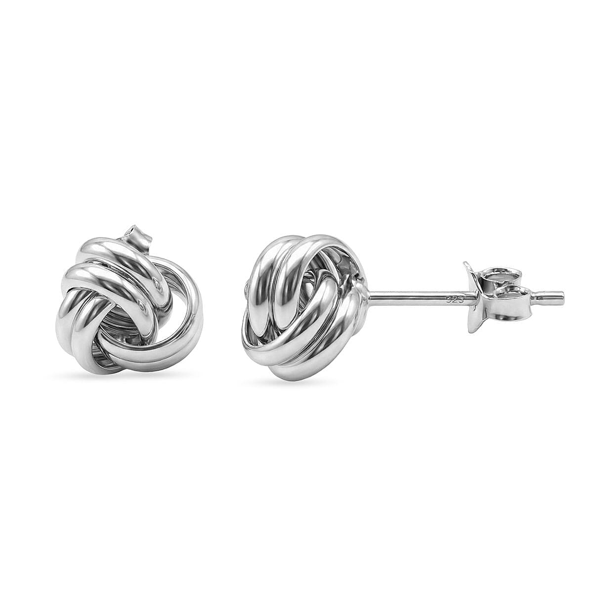 Close Out Deal - Sterling Silver Knot Stud Earring with Push Back