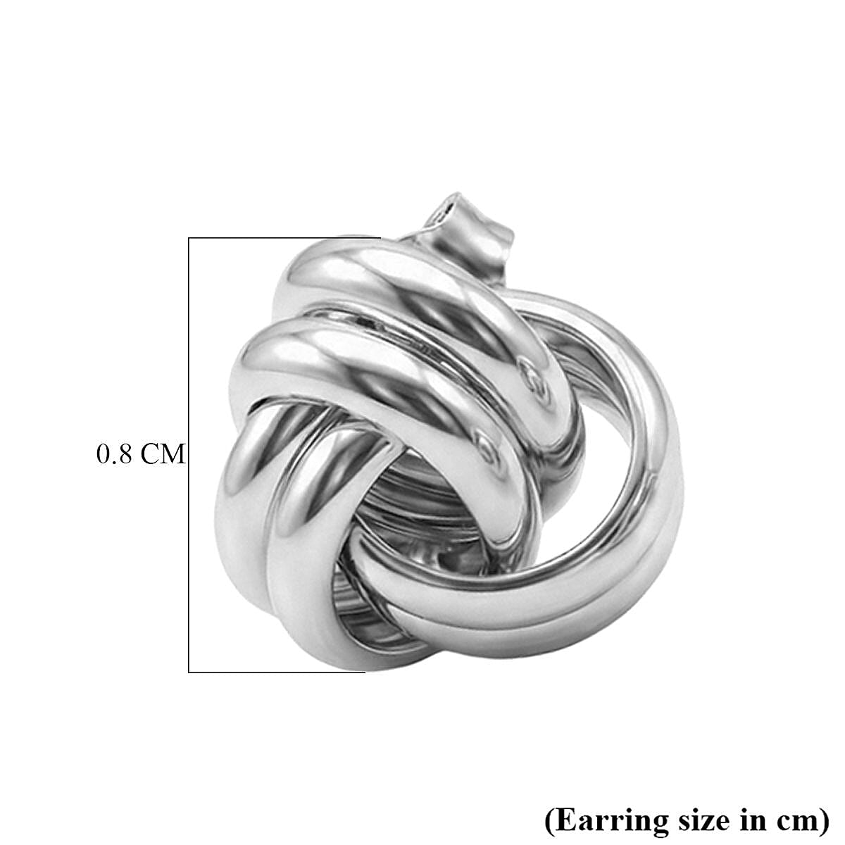Close Out Deal - Sterling Silver Knot Stud Earring with Push Back