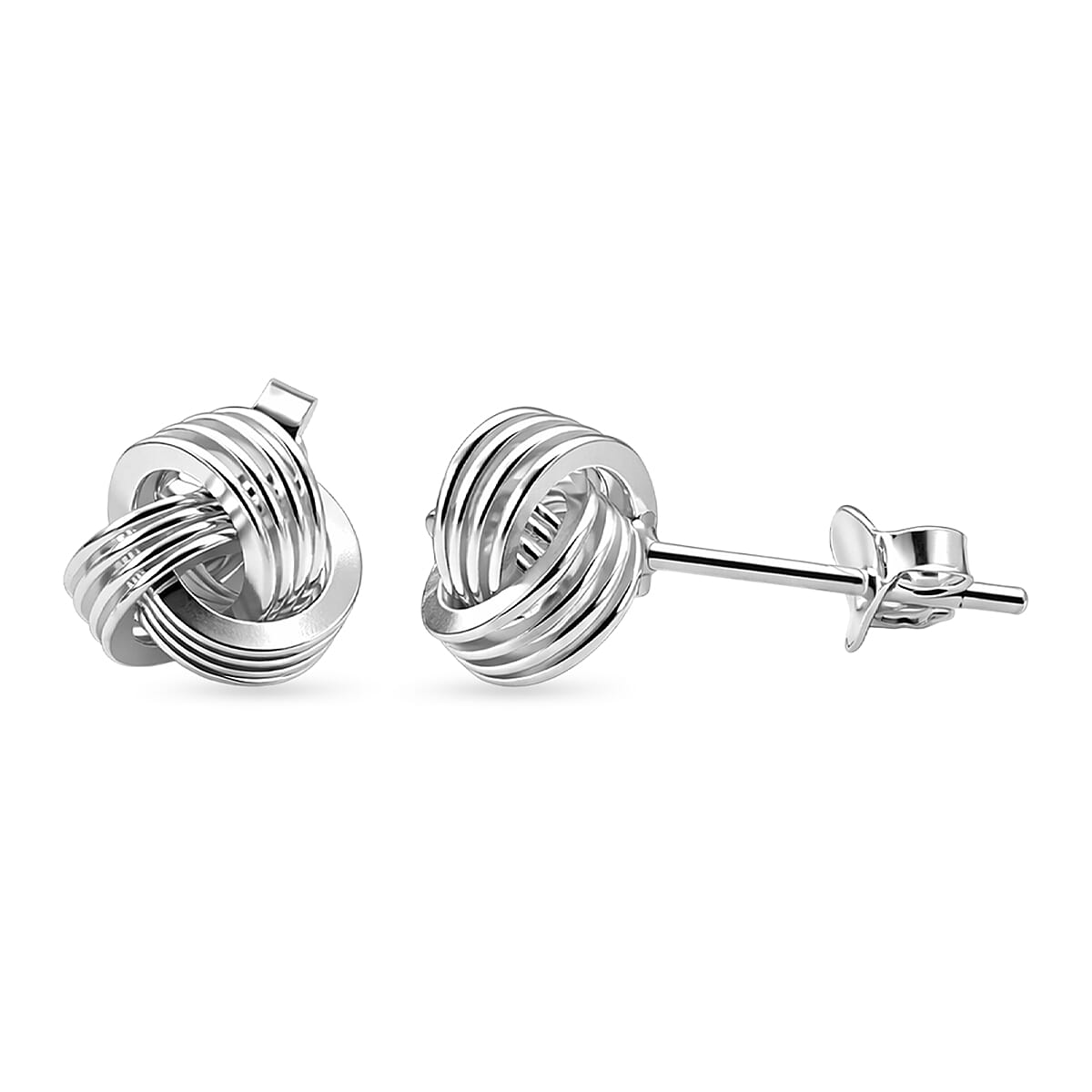 Close Out Deal - Sterling Silver Knot Stud Earring with Push Back