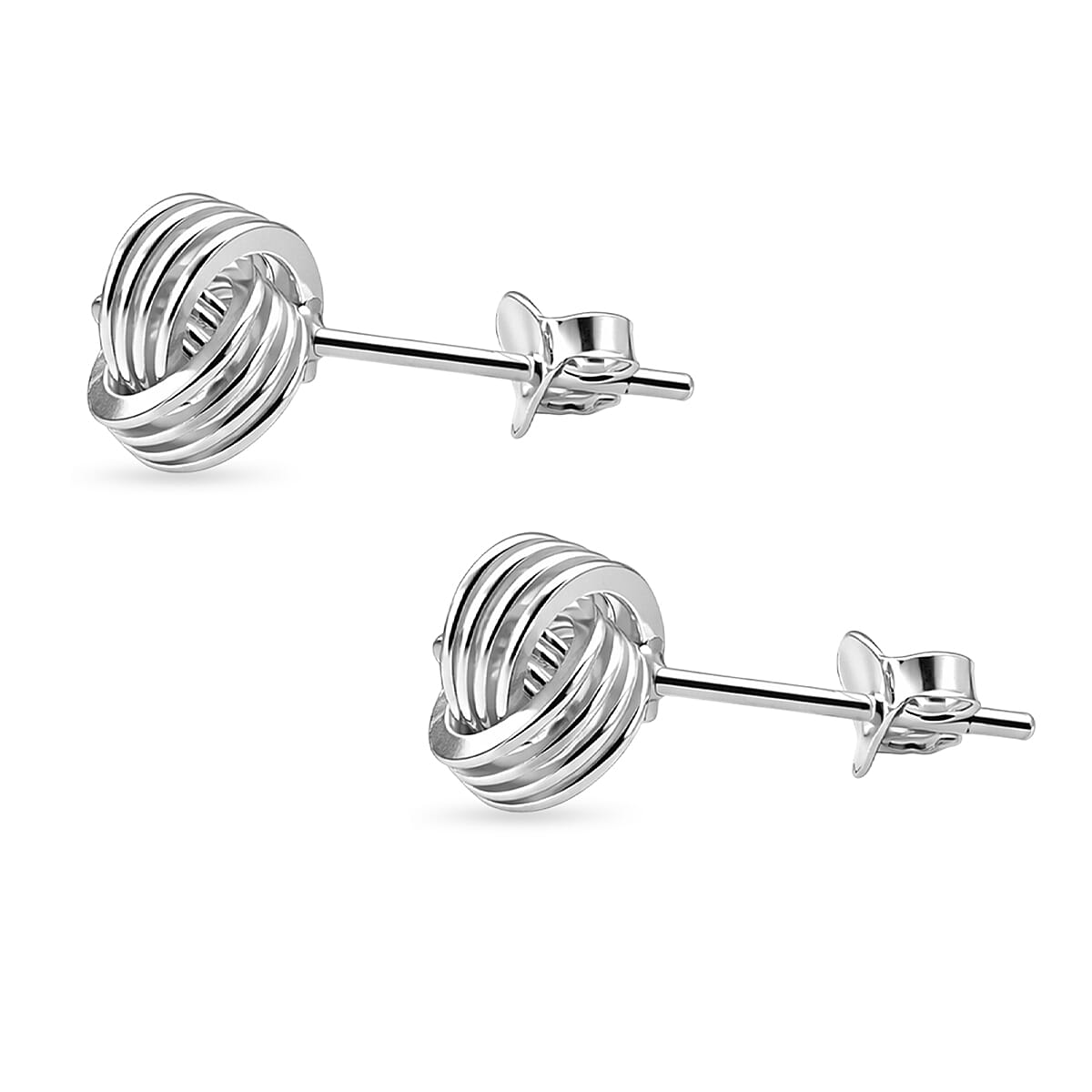 Close Out Deal - Sterling Silver Knot Stud Earring with Push Back