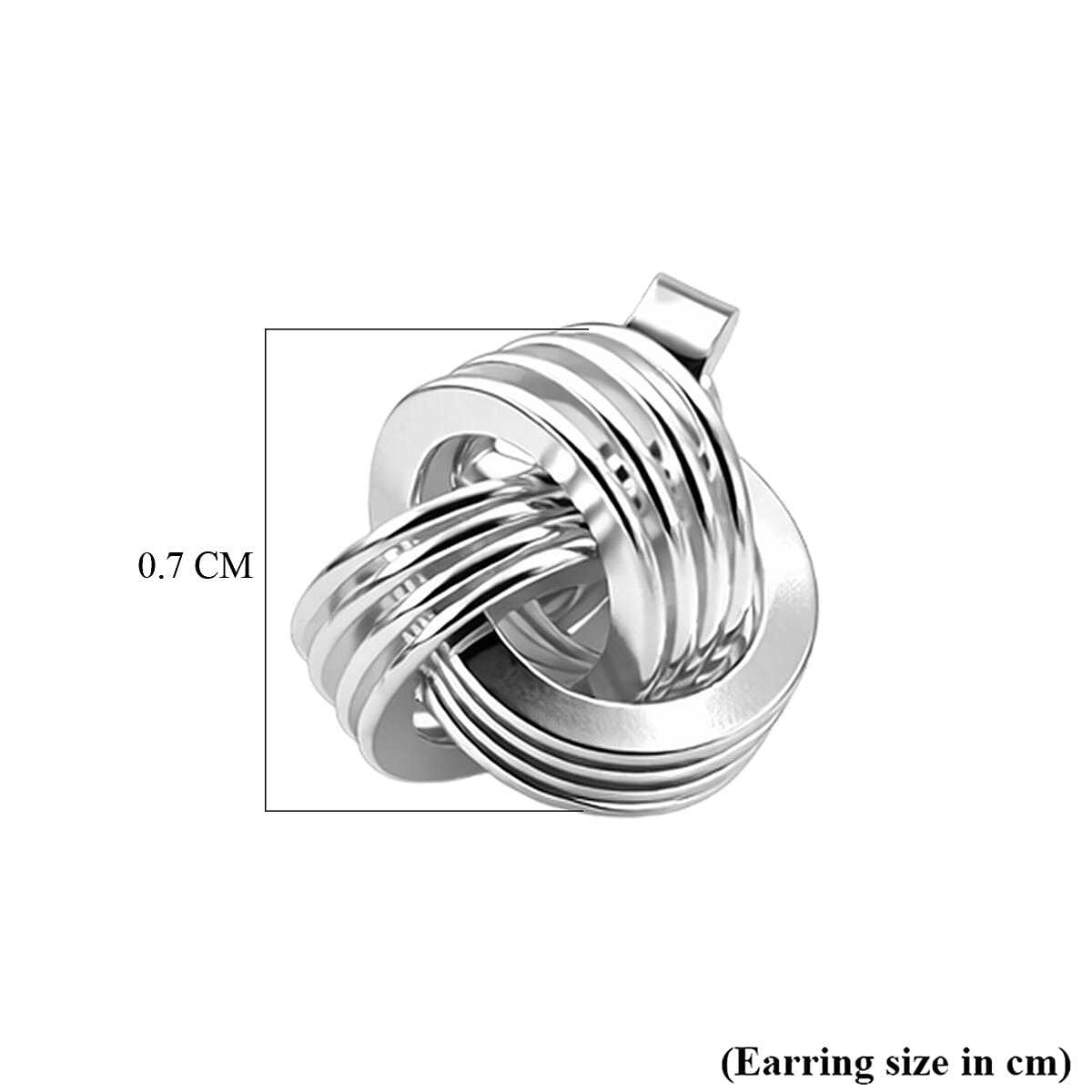 Close Out Deal - Sterling Silver Knot Stud Earring with Push Back