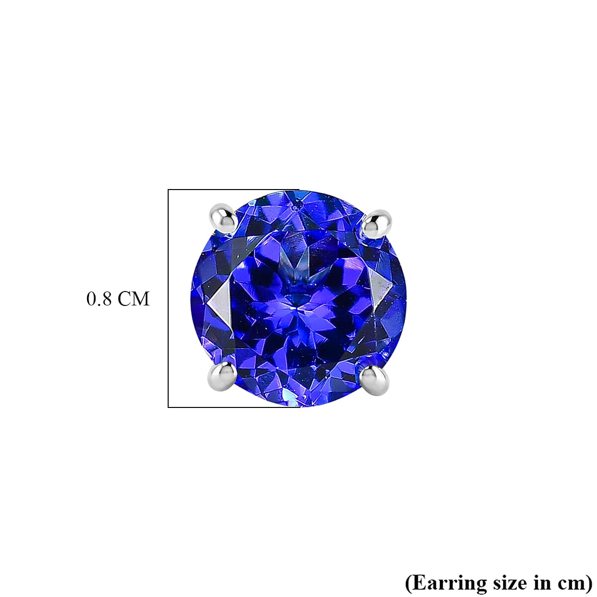 RHAPSODY 950 Platinum AAAA Tanzanite Solitaire Stud Earring with Screw Back 4.00 Cts