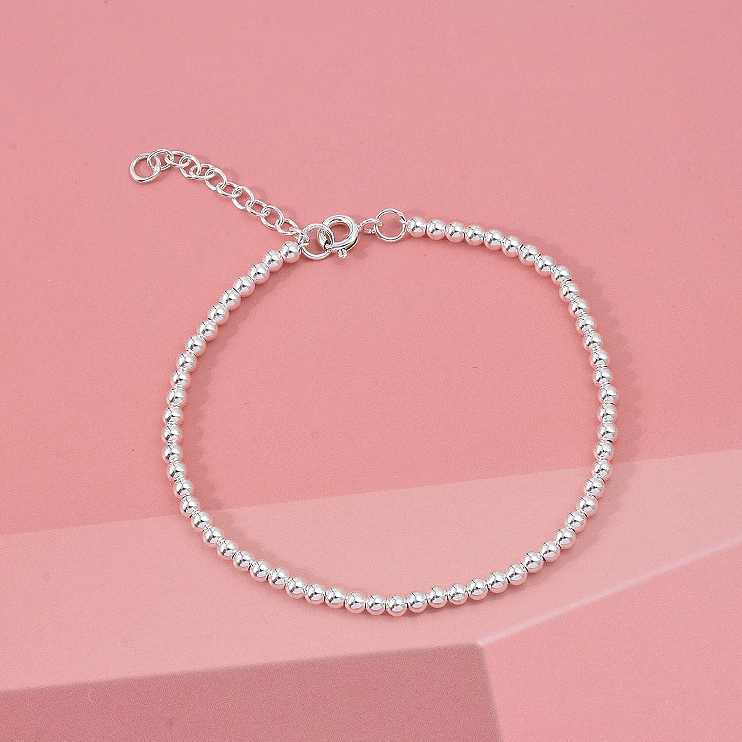 Close Out Deal - Sterling Silver Stretchable Bracelet (Size - 7-1 EXT) with Spring Clasp