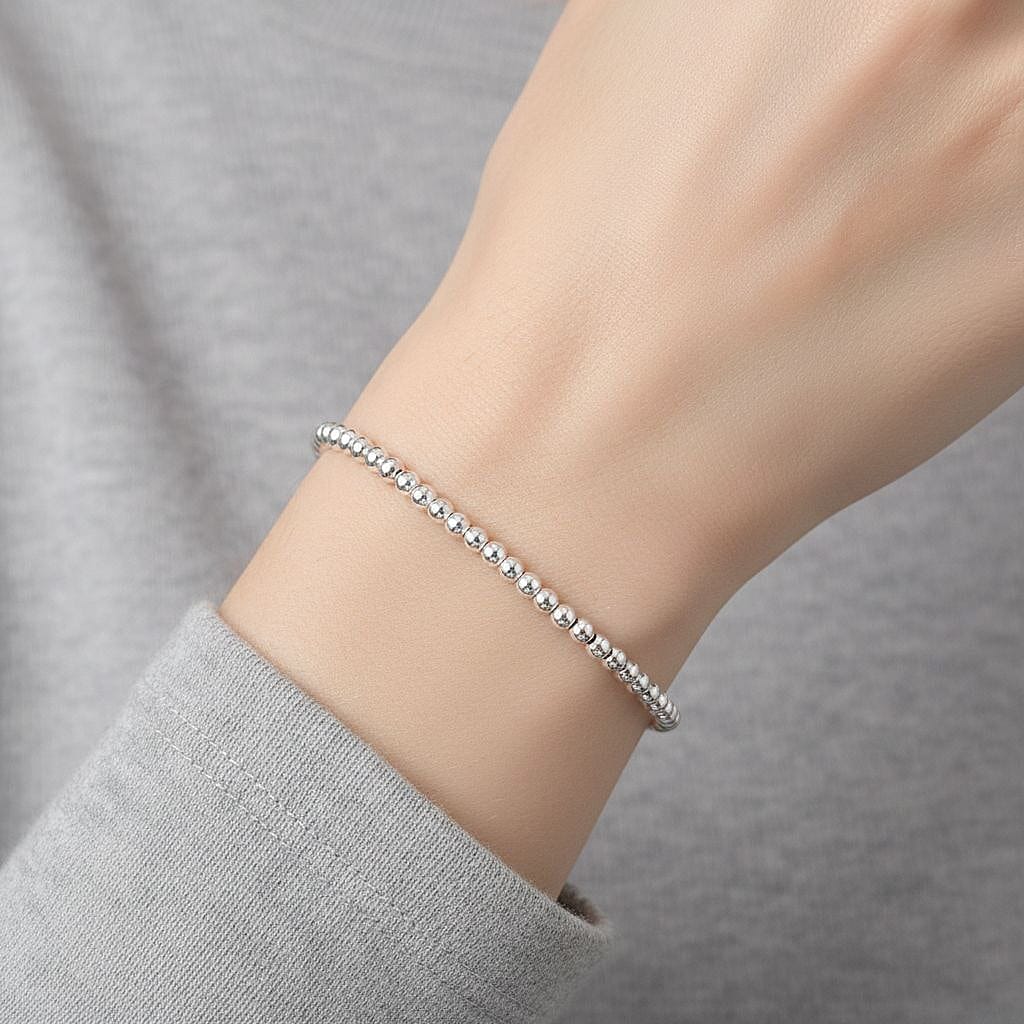 Close Out Deal - Sterling Silver Stretchable Bracelet (Size - 7-1 EXT) with Spring Clasp