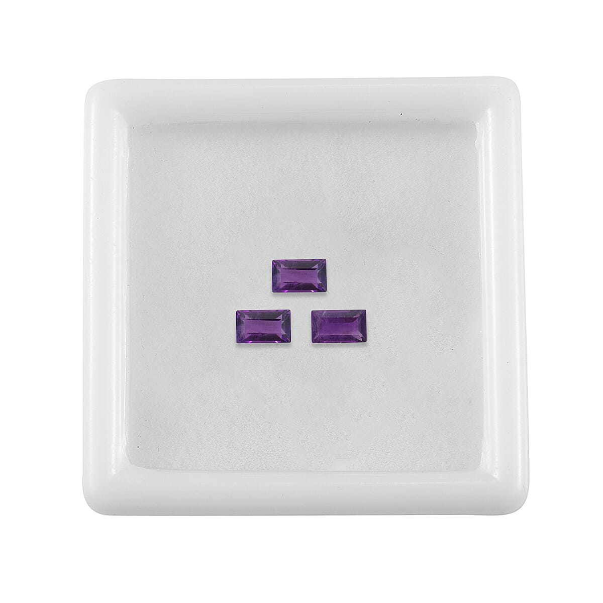 Set Of 3 African Amethyst Baguette 5X3 mm Gemstone, 0.78 Ct