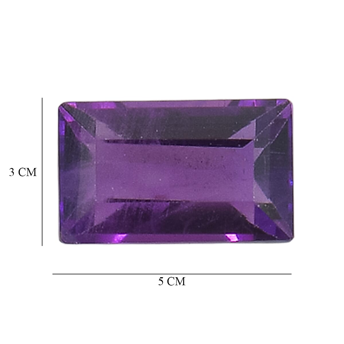 Set Of 3 African Amethyst Baguette 5X3 mm Gemstone, 0.78 Ct