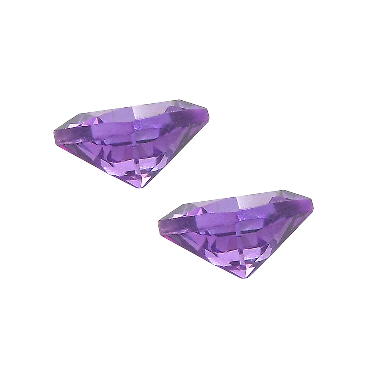 Set Of 2 African Amethyst Cushion Cut 5X5 mm Gemstone, 1.12 Ct