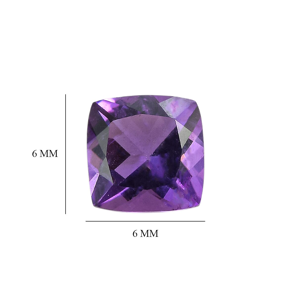 Set Of 2 African Amethyst Cushion Cut 5X5 mm Gemstone, 1.12 Ct