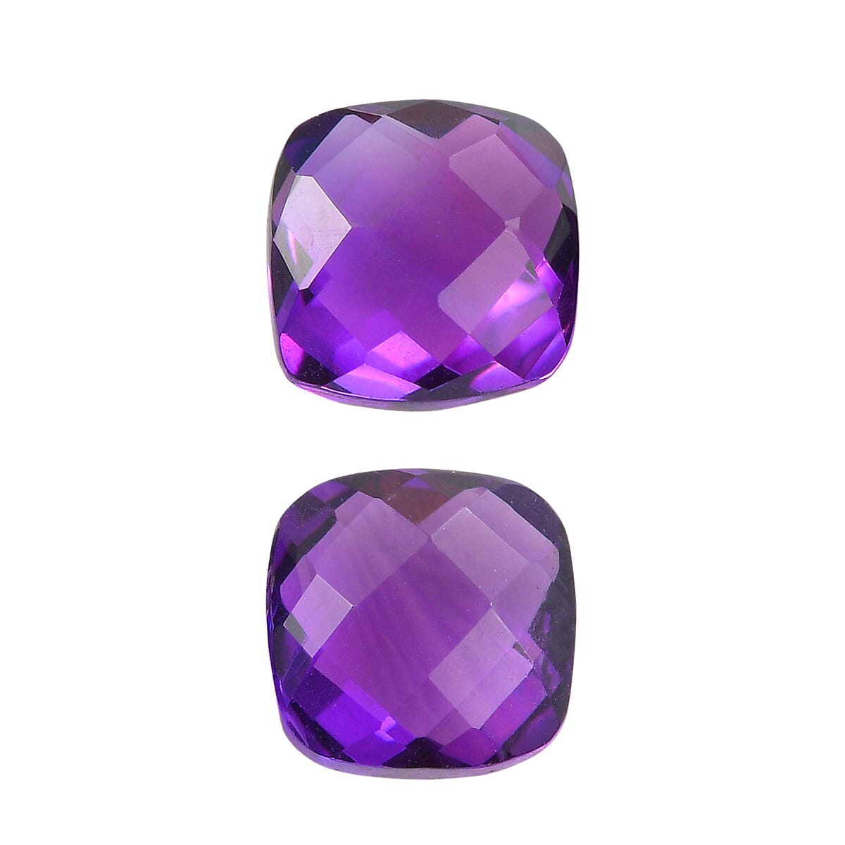 Set Of 2 African Amethyst Cushion Cut 6X6 mm Gemstone, 1.88 Ct