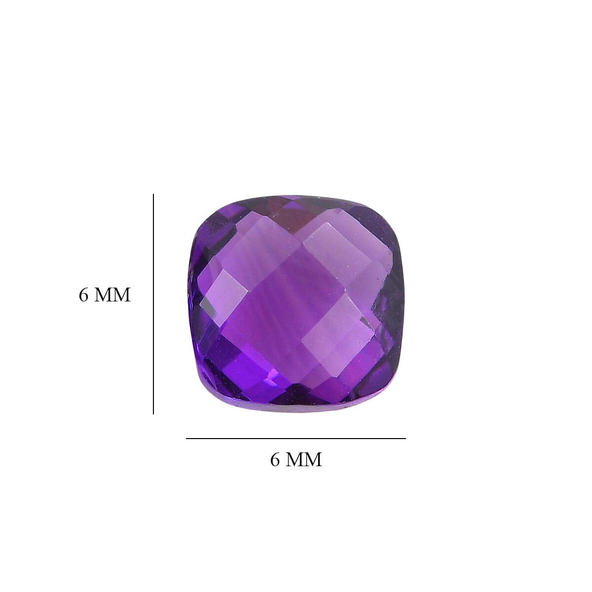 Set Of 2 African Amethyst Cushion Cut 6X6 mm Gemstone, 1.88 Ct