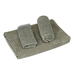 LIVMORE Set of 3 Bamboo Towels - Face Towel 33x34 CM, Hand Towel 33x73 CM, Bath Sheet 70x140 CM - Blue