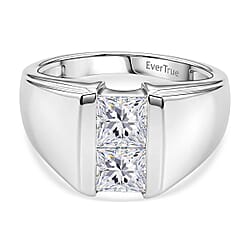 EverTrue White Cubic Zirconia Fancy Ring Pure Yellow Brass 1.844 Ct.