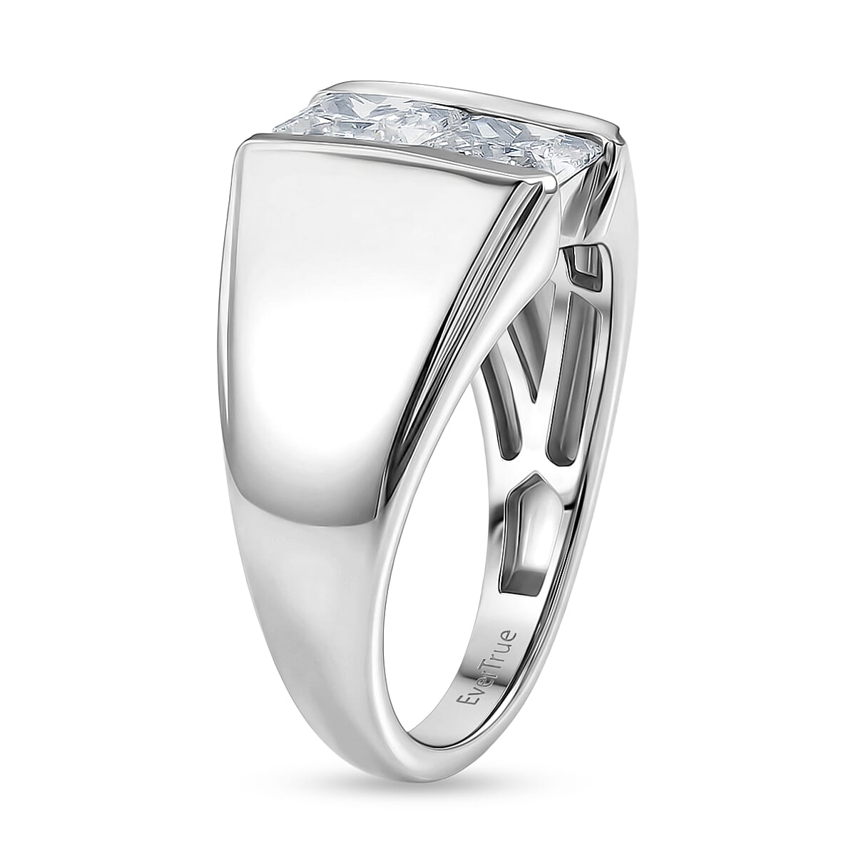 EverTrue White Cubic Zirconia Fancy Ring Pure Yellow Brass 1.844 Ct.