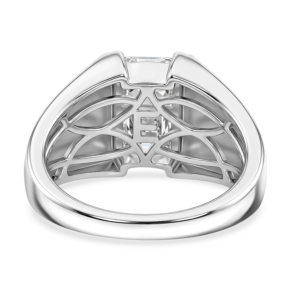 EverTrue White Cubic Zirconia Fancy Ring Pure Yellow Brass 1.844 Ct.