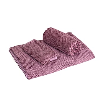 https://tjcuk.sirv.com/Products/85/0/8503685/LIVMORE-Bamboo-Patterned-Towel-Size-33x1-cm-Purple-Pink_8503685.jpg?w=342&h=342