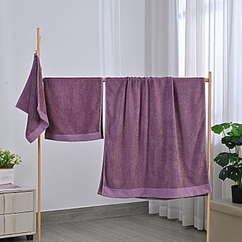 https://tjcuk.sirv.com/Products/85/0/8503685/LIVMORE-Bamboo-Patterned-Towel-Size-33x1-cm-Purple-Pink_8503685_1.jpg?w=342&h=342