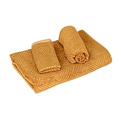 LIVMORE Set of 3 Bamboo Towels - Face Towel 33x34 CM, Hand Towel 33x73 CM, Bath Sheet 70x140 CM - Blue